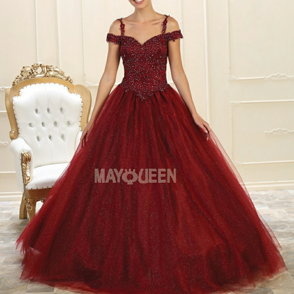 BURGUNDY BLUE PINK CHAMPAGNE EVENING BALL GOWN